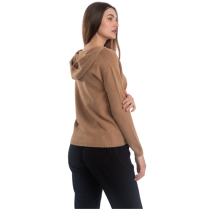 VERA MAY ITALIAN CAMEL HOODED SWEATER 0058