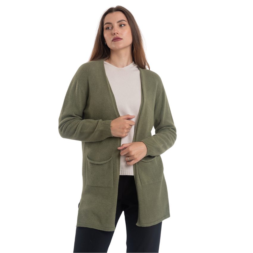 Vera May Italian Green Long Cardigan 0062