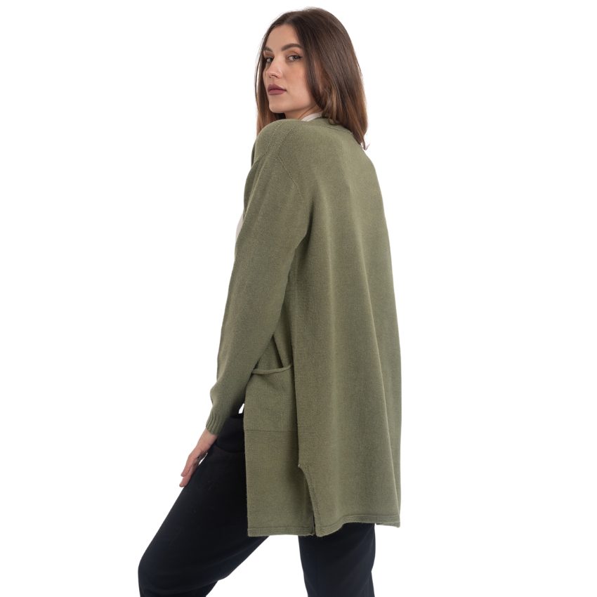 Vera May Italian Green Long Cardigan 0062