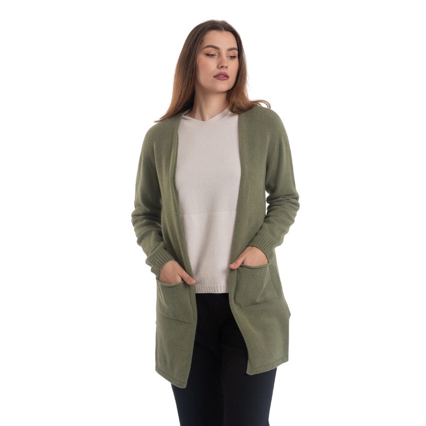 Vera May Italian Green Long Cardigan 0062