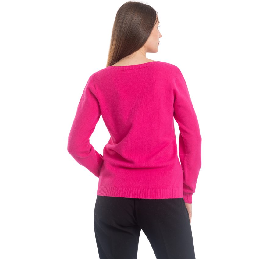 VERA MAY ITALIAN FUSHIA PRINTED SWEATER 0067