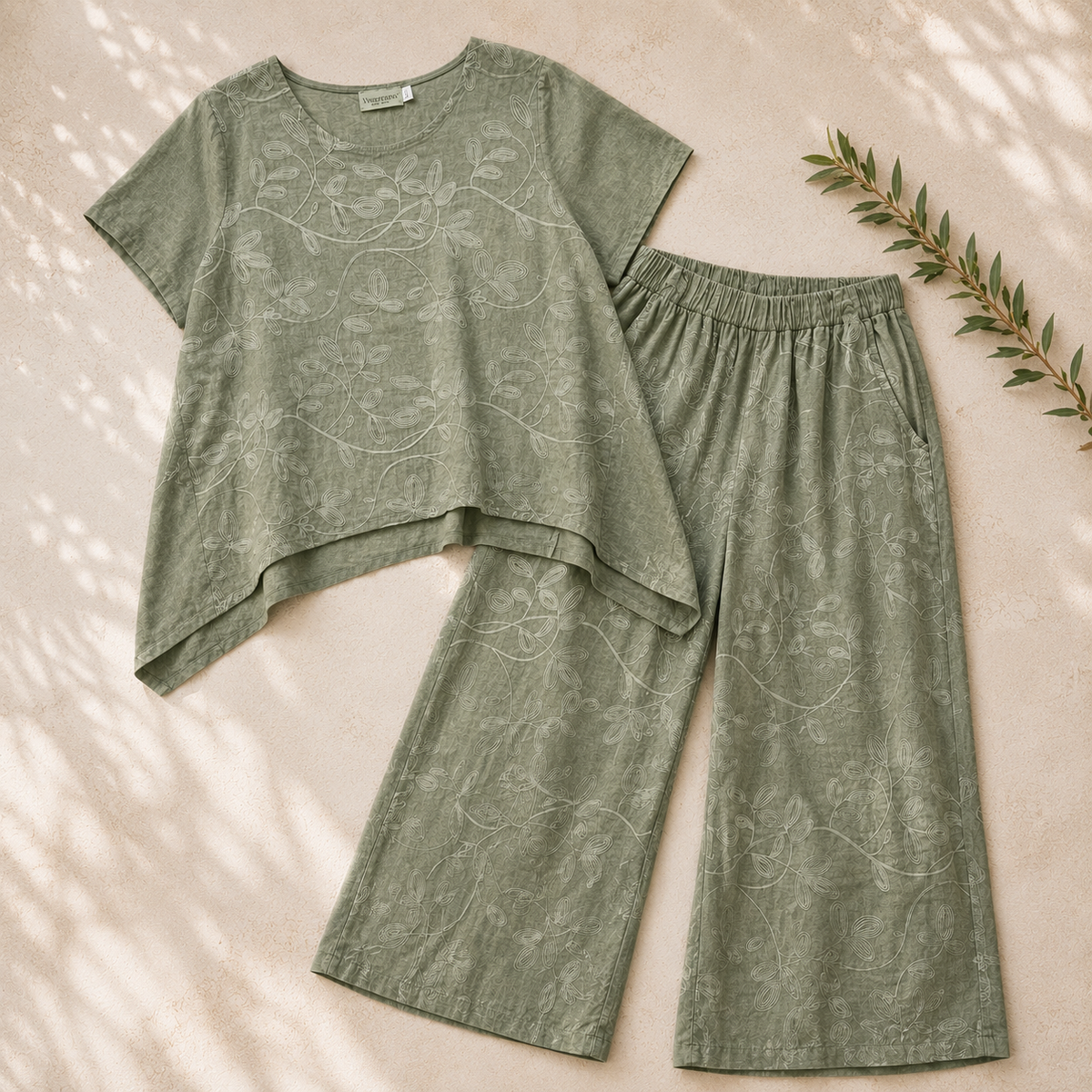 Vera May Italian Linen Military Green Co-ord Set 10001/10002 | Women's Linen Set Australia