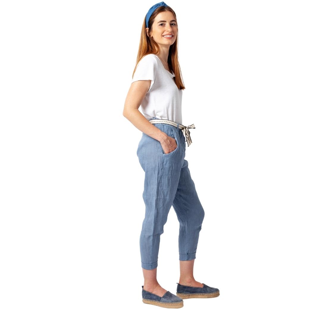 Vera May Italian Linen Jeans Pants 10156