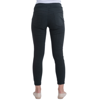1222 VERA MAY BLACK ITALIAN LINEN PANT