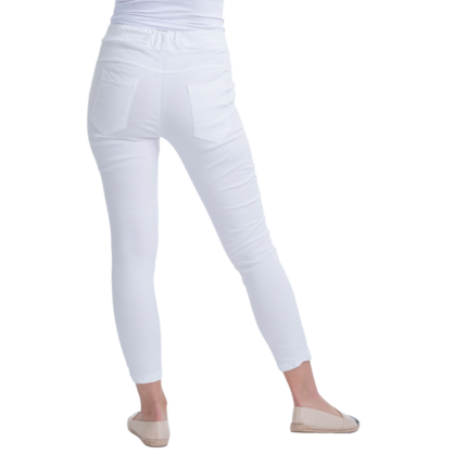1222 VERA MAY WHITE ITALIAN LINEN PANT
