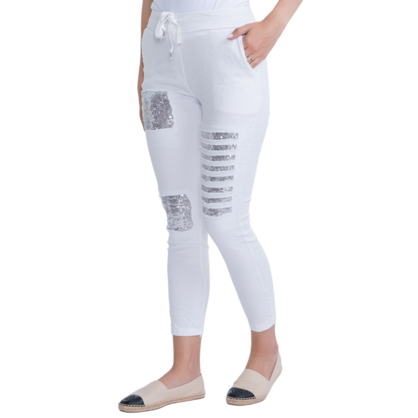 1222 VERA MAY WHITE ITALIAN LINEN PANT