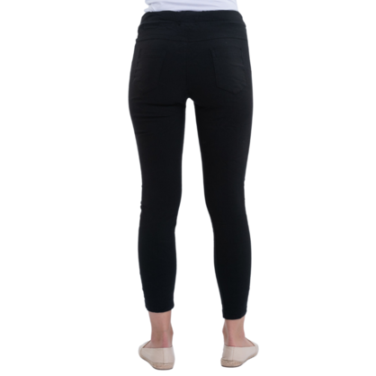 1223 VERA MAY BLACK ITALIAN LINEN PANT