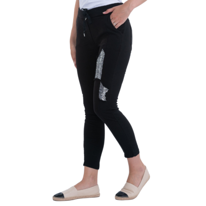 1223 VERA MAY BLACK ITALIAN LINEN PANT