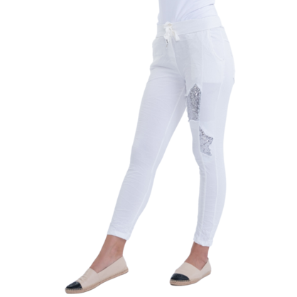 1223 VERA MAY WHITE ITALIAN LINEN PANT