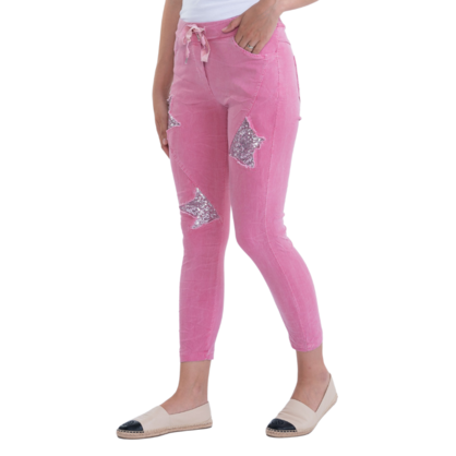 1224 VERA MAY PINK ITALIAN LINEN PANT