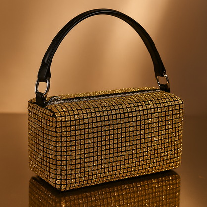 VERA MAY 19CM GOLD EVENING HANDBAG