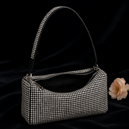 VERA MAY 19CM SILVER EVENING HANDBAG