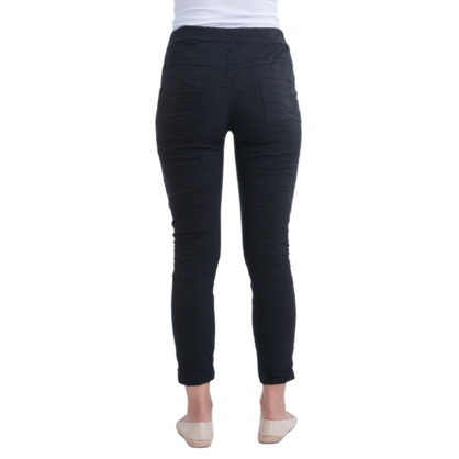 20781 VERA MAY BLACK ITALIAN LINEN PANT