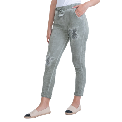 20781 VERA MAY KHAKI ITALIAN LINEN PANT