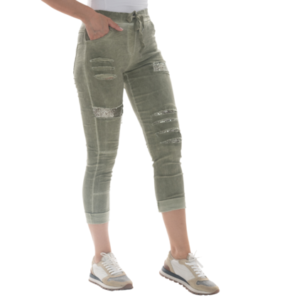 21010 VERA MAY KHAKI ITALIAN LINEN PANT