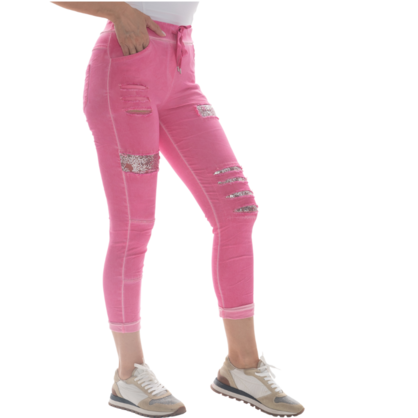 21010 VERA MAY FUSHIA ITALIAN LINEN PANT