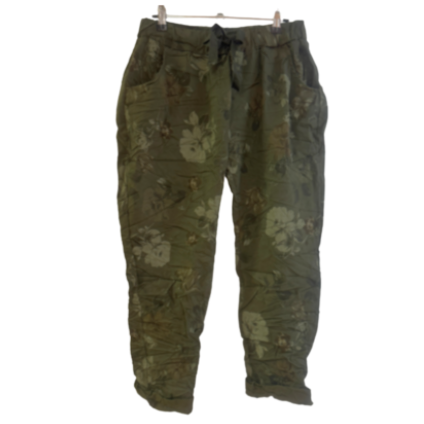 VERA MAY ITALIAN KHAKI VISCOSE PANT 21572