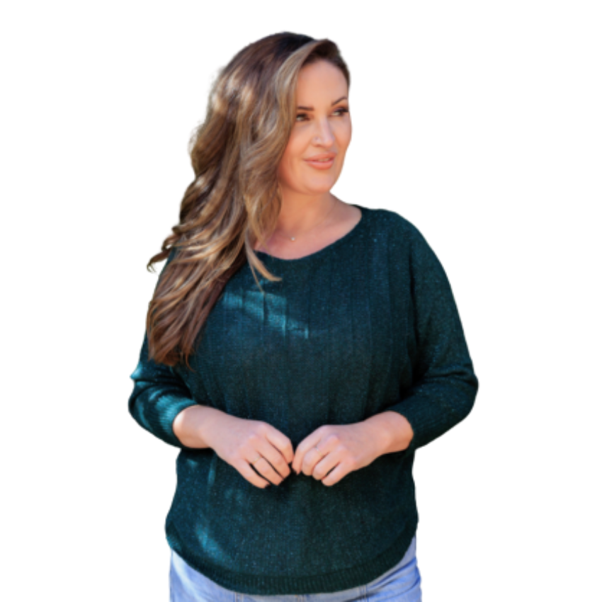 VERA MAY ITALIAN DARK GREEN SWEATER 23497L