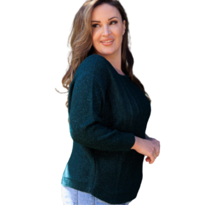 VERA MAY ITALIAN DARK GREEN SWEATER 23497L