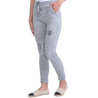 24131 VERA MAY GREY ITALIAN LINEN PANT