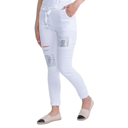 24131 VERA MAY WHITE ITALIAN LINEN PANT