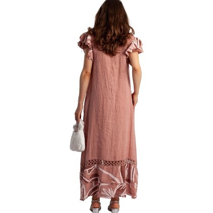 Vera May Italian Linen Pink Dress 2726