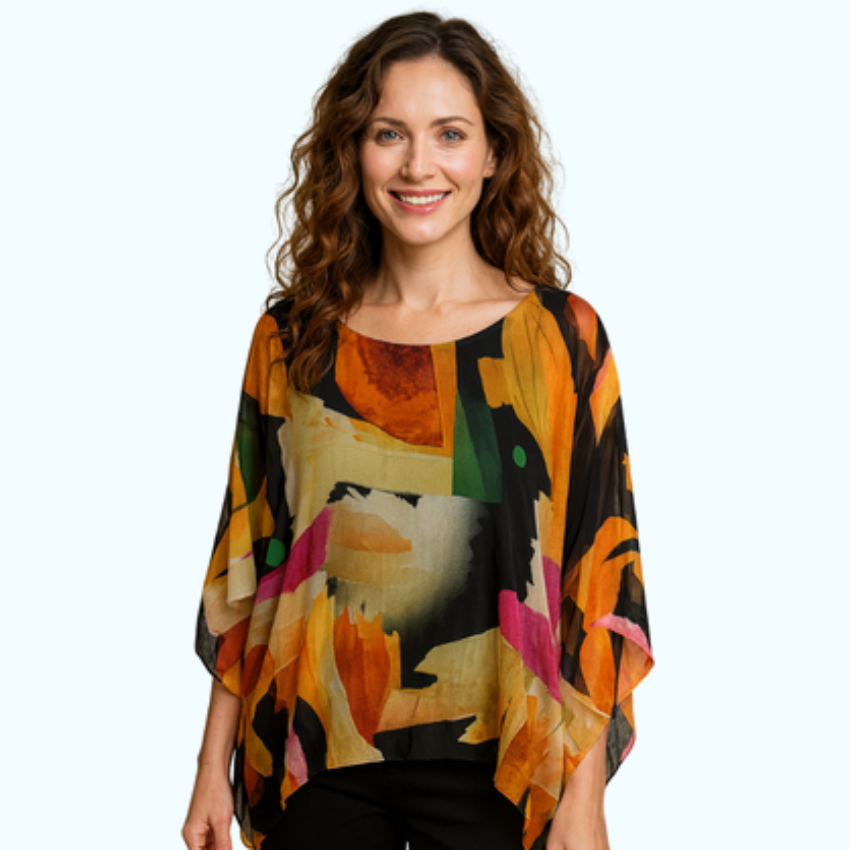 VERA MAY 2780-2 NERO ITALIAN SILK TOP