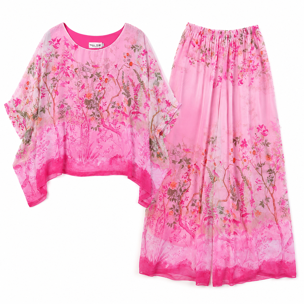 Vera May fuchsia Italian silk co-ord set 278033/611133