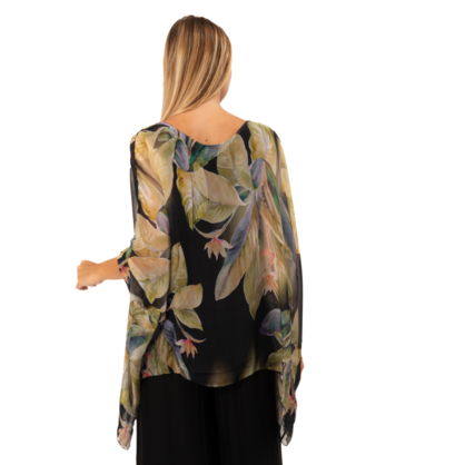 VERA MAY 2780-6 BLACK ITALIAN SILK TOP