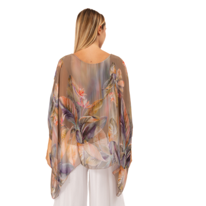VERA MAY 2780-6 TAUPE ITALIAN SILK TOP