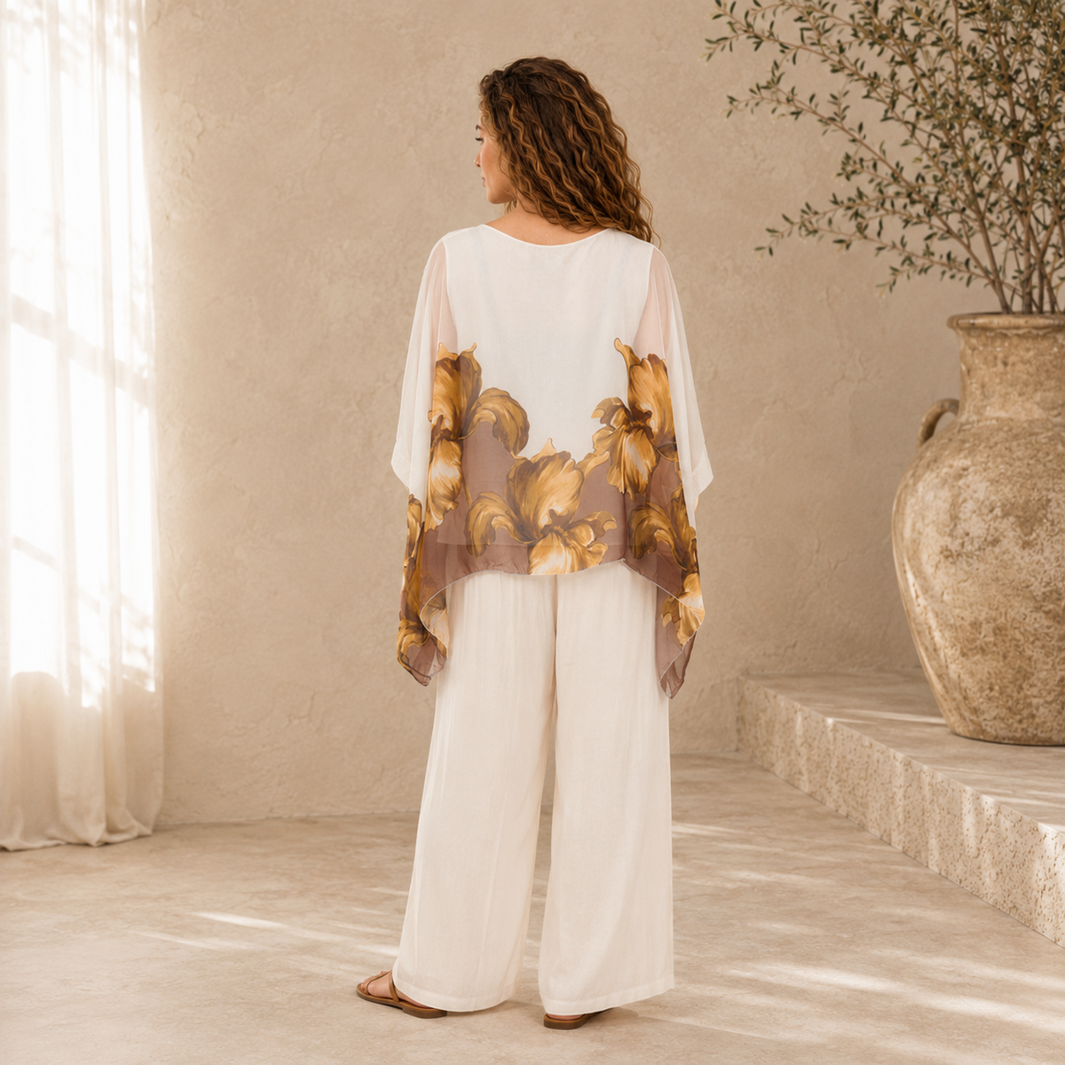 278079 Chocolate Vera May Italian Silk Top