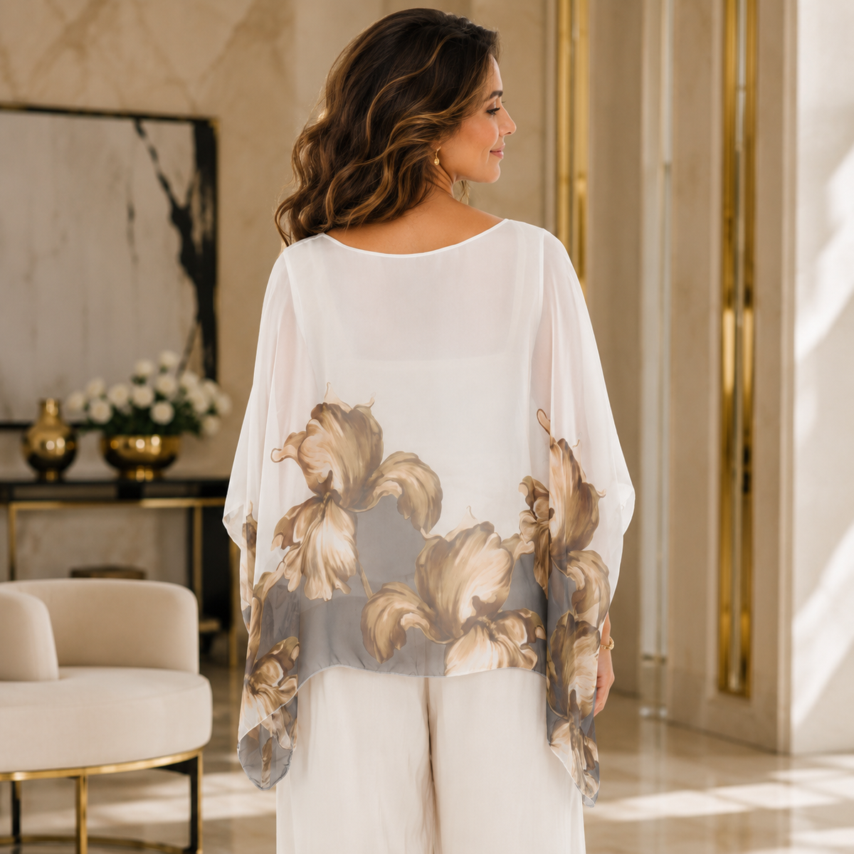 278079 Grigio Vera May Italian Silk Top