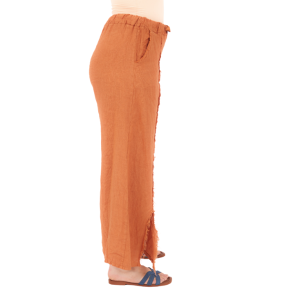 Vera May Italian Linen Rust Pant 2829