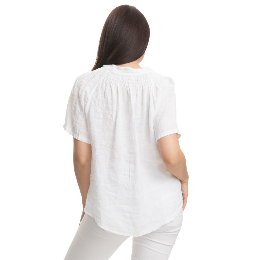 Vera May Italian Linen White Top 2840