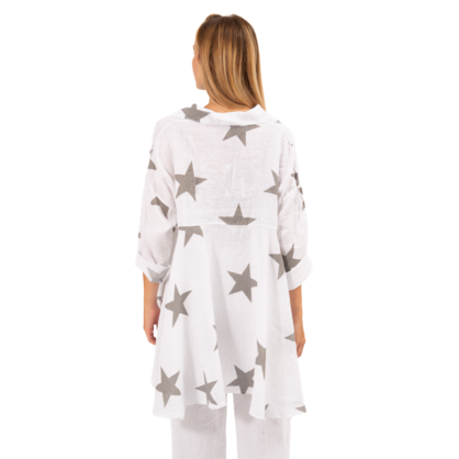 2849 WHITE LINEN TOP