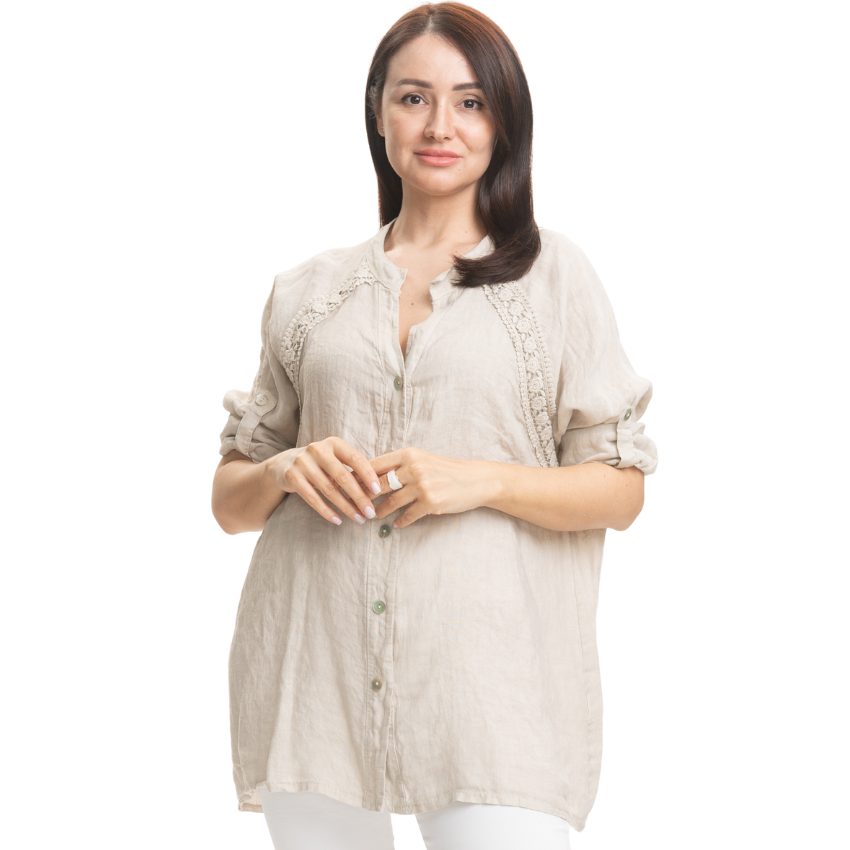 Vera May Italian Linen Sabbia Top 2851