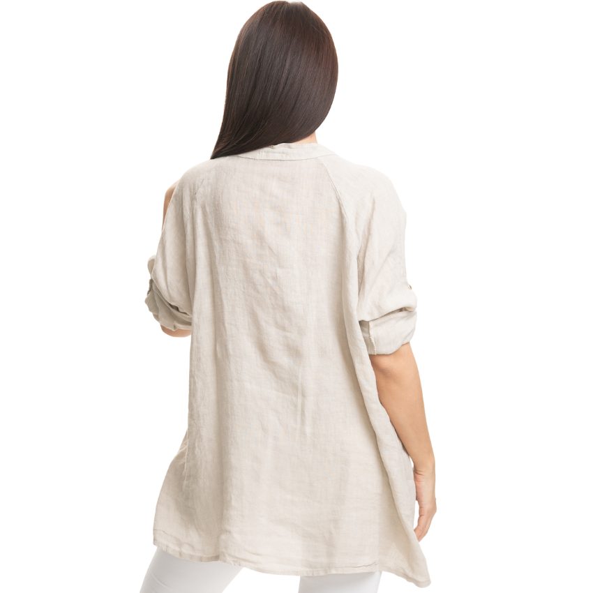 Vera May Italian Linen Sabbia Top 2851