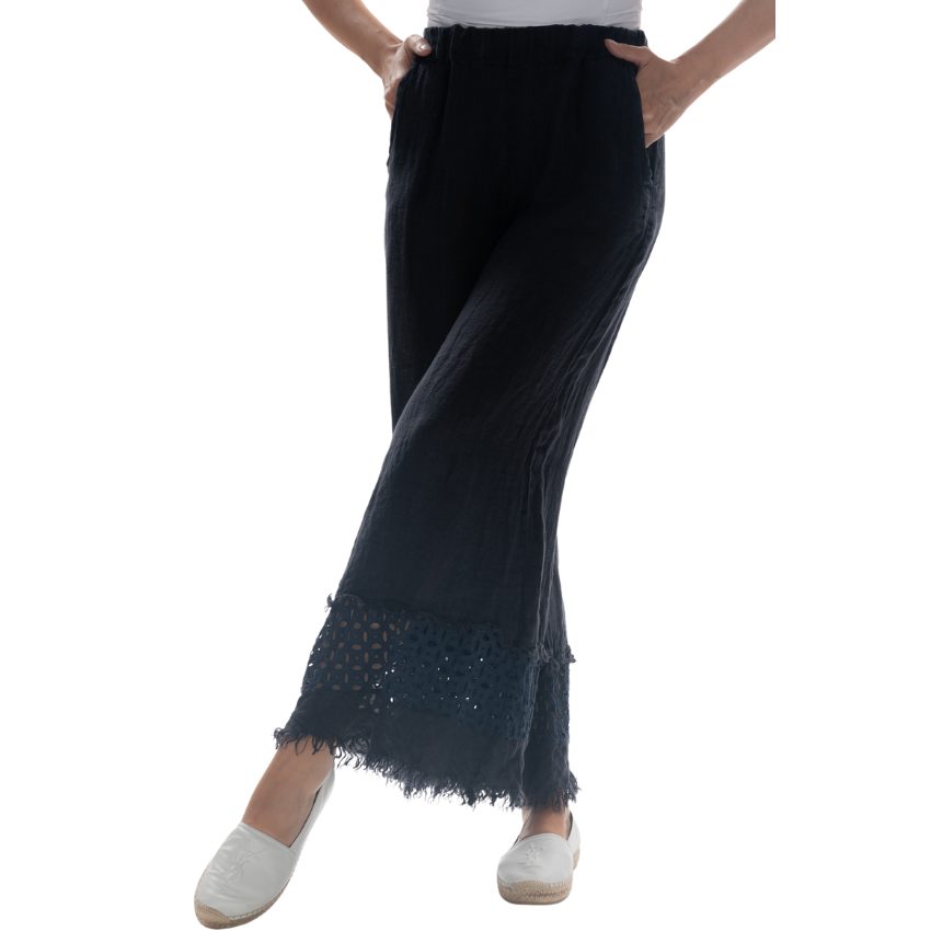 Vera May Italian Linen Navy Pant 2854