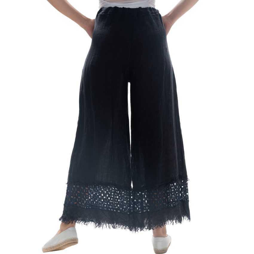 Vera May Italian Linen Navy Pant 2854