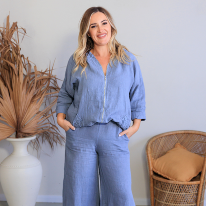 Vera May Italian Linen Jeans Top 2863
