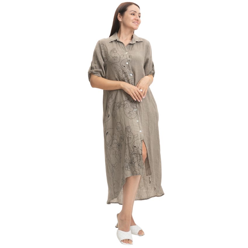 Vera May Italian Linen Fango Dress 2868