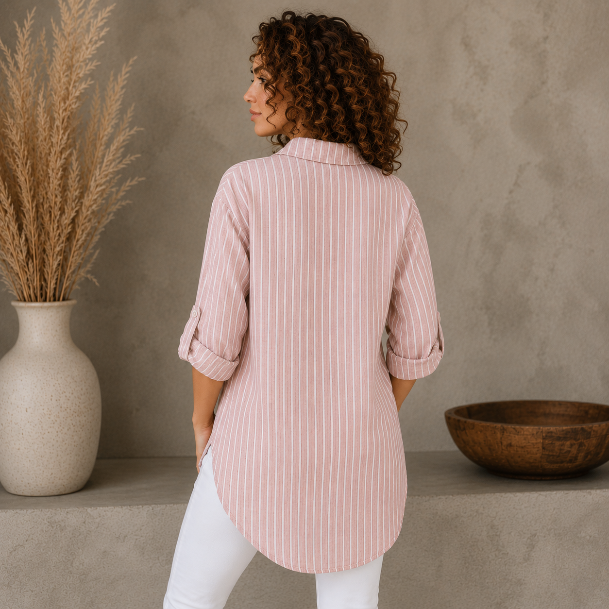 Vera May Italian Linen Pink Top 2873