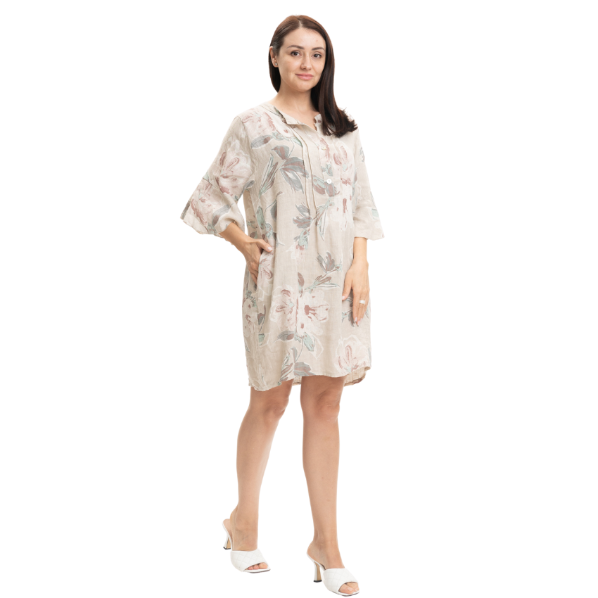 Vera May Italian Linen Sabbia Dress 2882