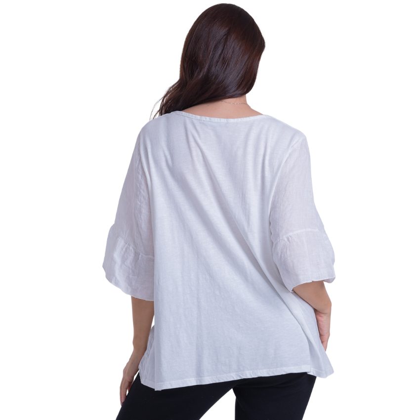 Vera May Italian Linen White Top 2922