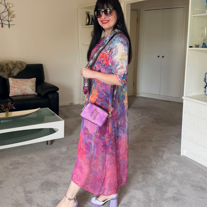 VERA MAY FUXIA ITALIAN SILK DRESS 29262