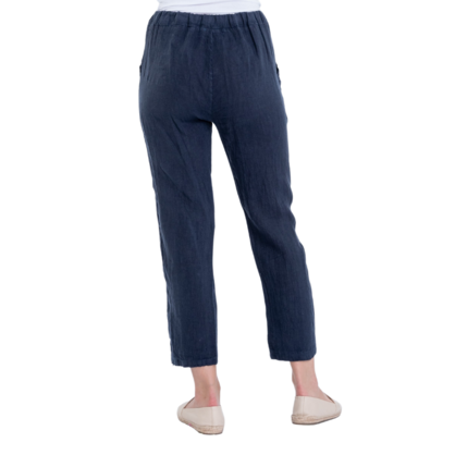 Vera May Italian Linen Navy Pant 2974