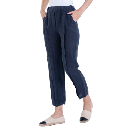 Vera May Italian Linen Navy Pant 2974