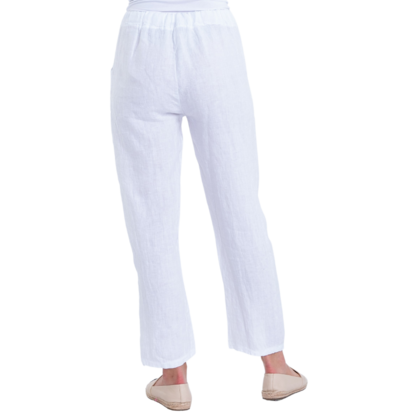 Vera May Italian Linen White Pant 2974