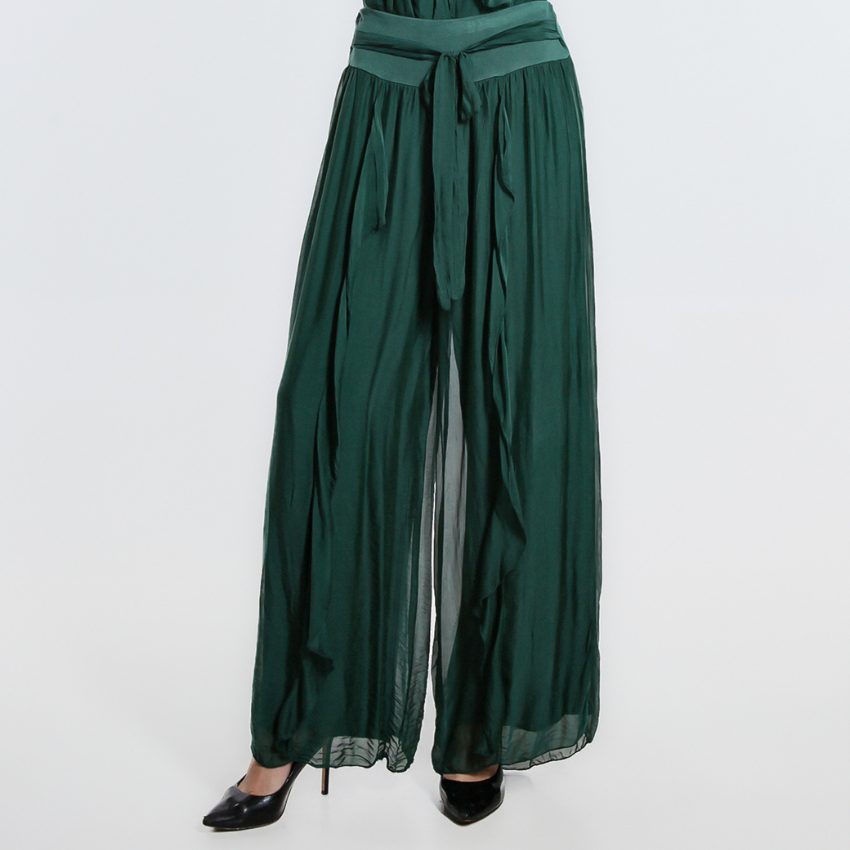 VERA MAY GREEN ITALIAN SILK PANT 2989
