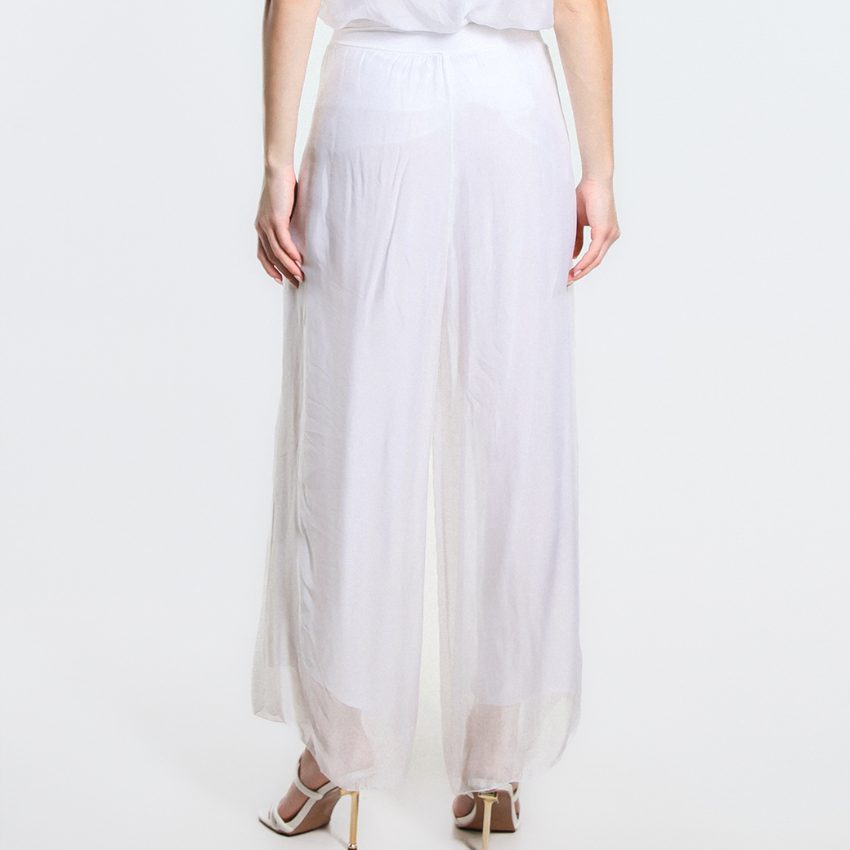 VERA MAY WHITE ITALIAN SILK PANT 2989